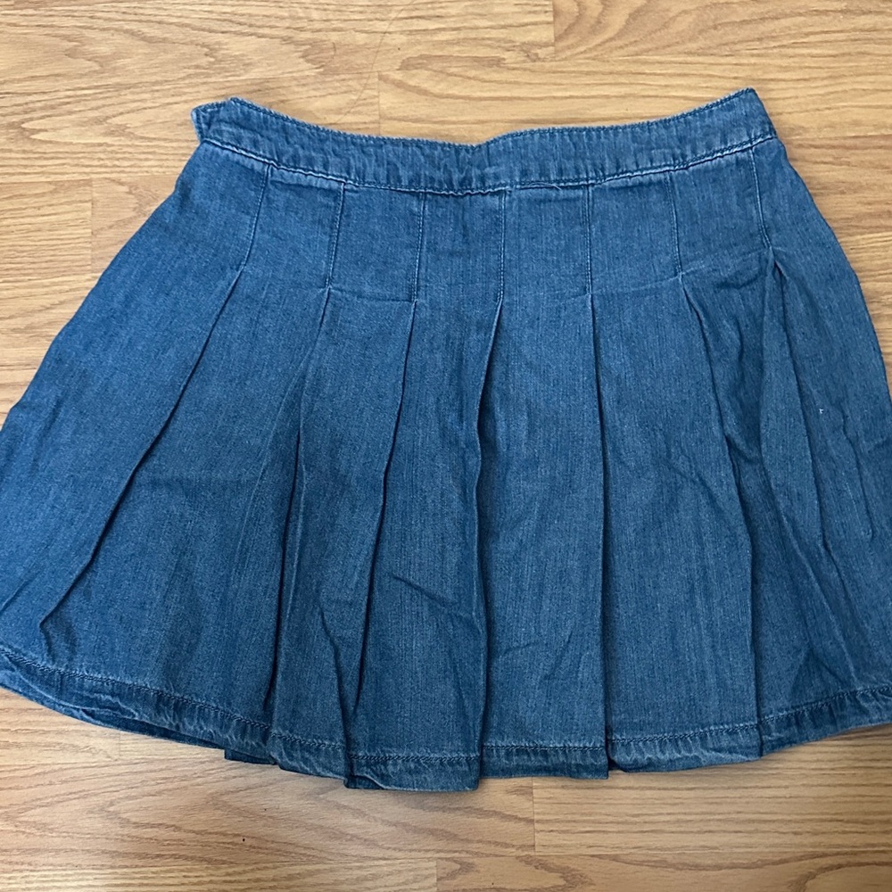 Denim Pleated Skirt